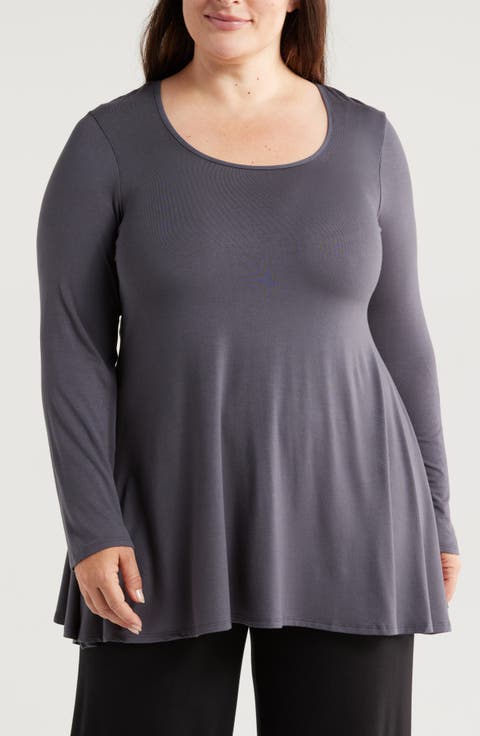 Swing Asymmetric Hem Tunic Top