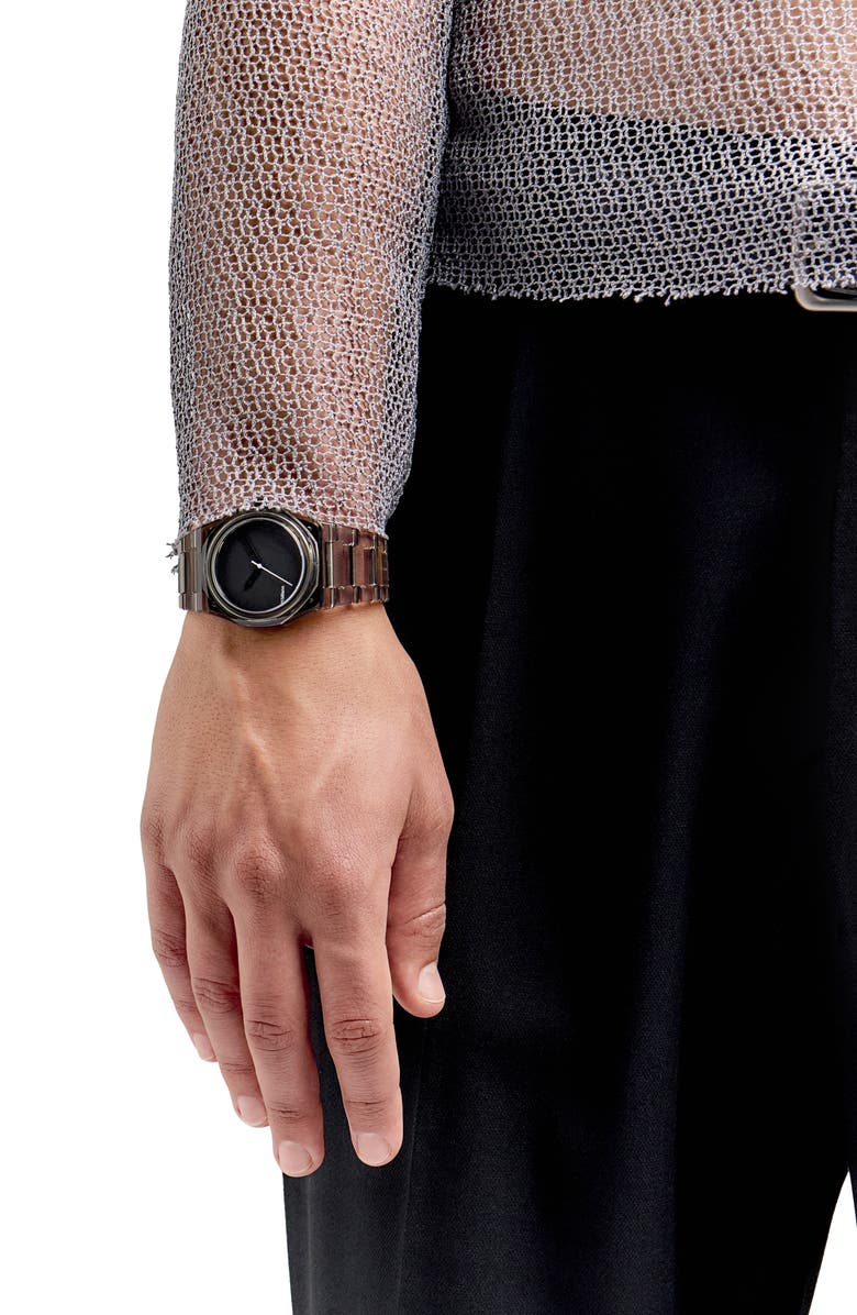 D1 Milano Nylon Bracelet Watch, 39mm, Alternate, color, Black