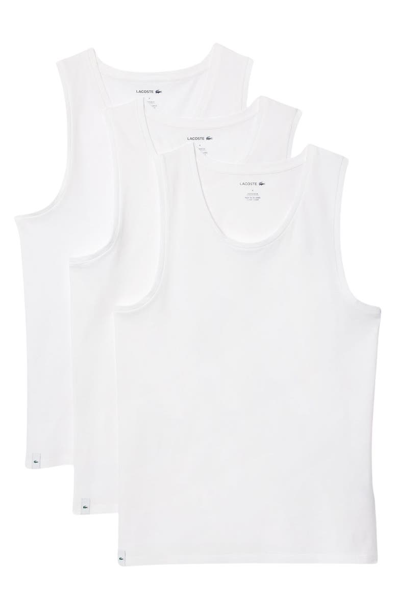Lacoste 3-Pack Cotton Tanks, Alternate, color, 