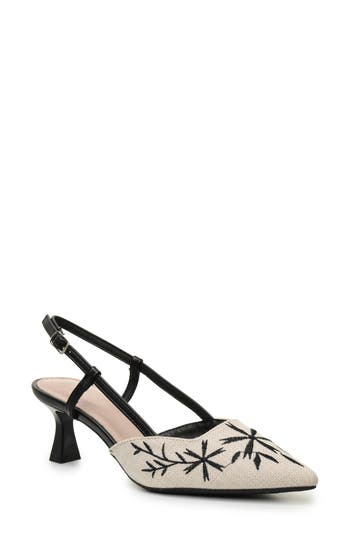 NICOLE MILLER NICOLE MILLER EMBROIDERED SLINGBACK PUMP