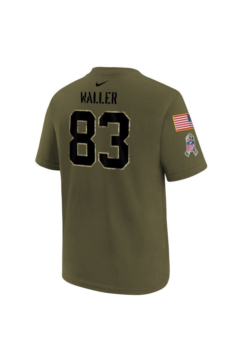 Nike Youth Nike Darren Waller Olive Las Vegas Raiders 2022 Salute To Service Name & Number T-Shirt, Alternate, color, 