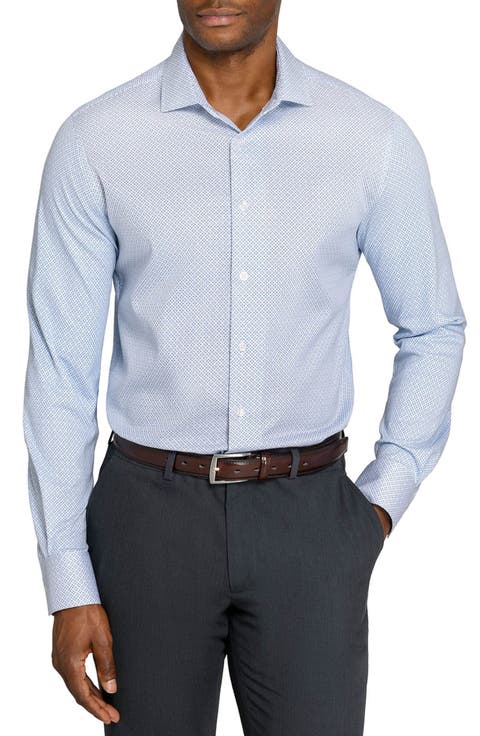 Slim Fit Abstract Cross Reworked Button-Up Shirt