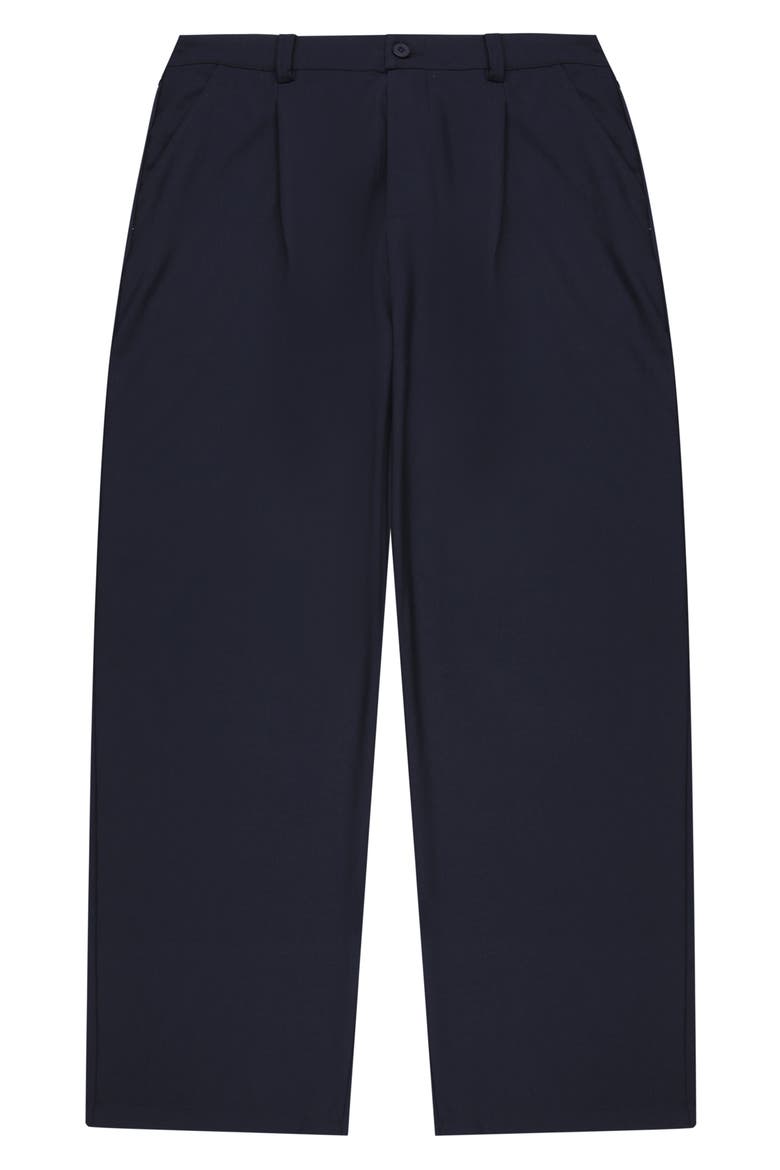 Pleated Slacks, Alternate, color, NAVY