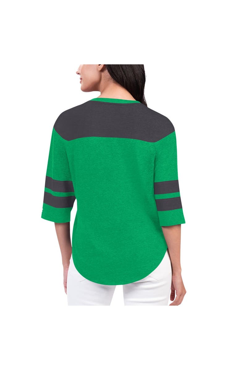 STARTER Women's Starter Kelly Green New York Jets Fullback Tri-Blend 3/4-Sleeve T-Shirt, Alternate, color,