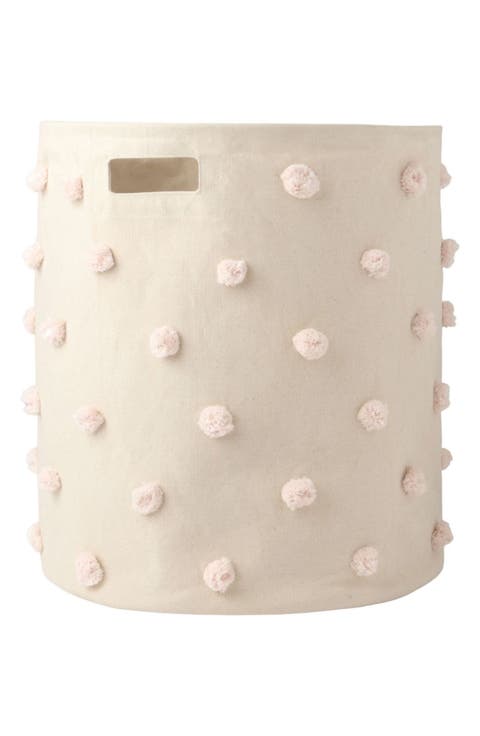 Pompom Cotton Canvas Hamper