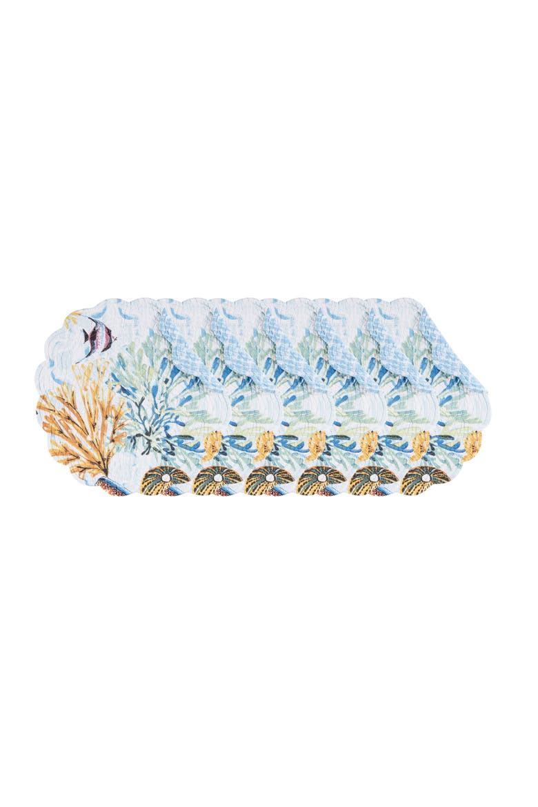 Makena Beach Round Placemats Set of 6, 17" Decor, Main, color, Brown