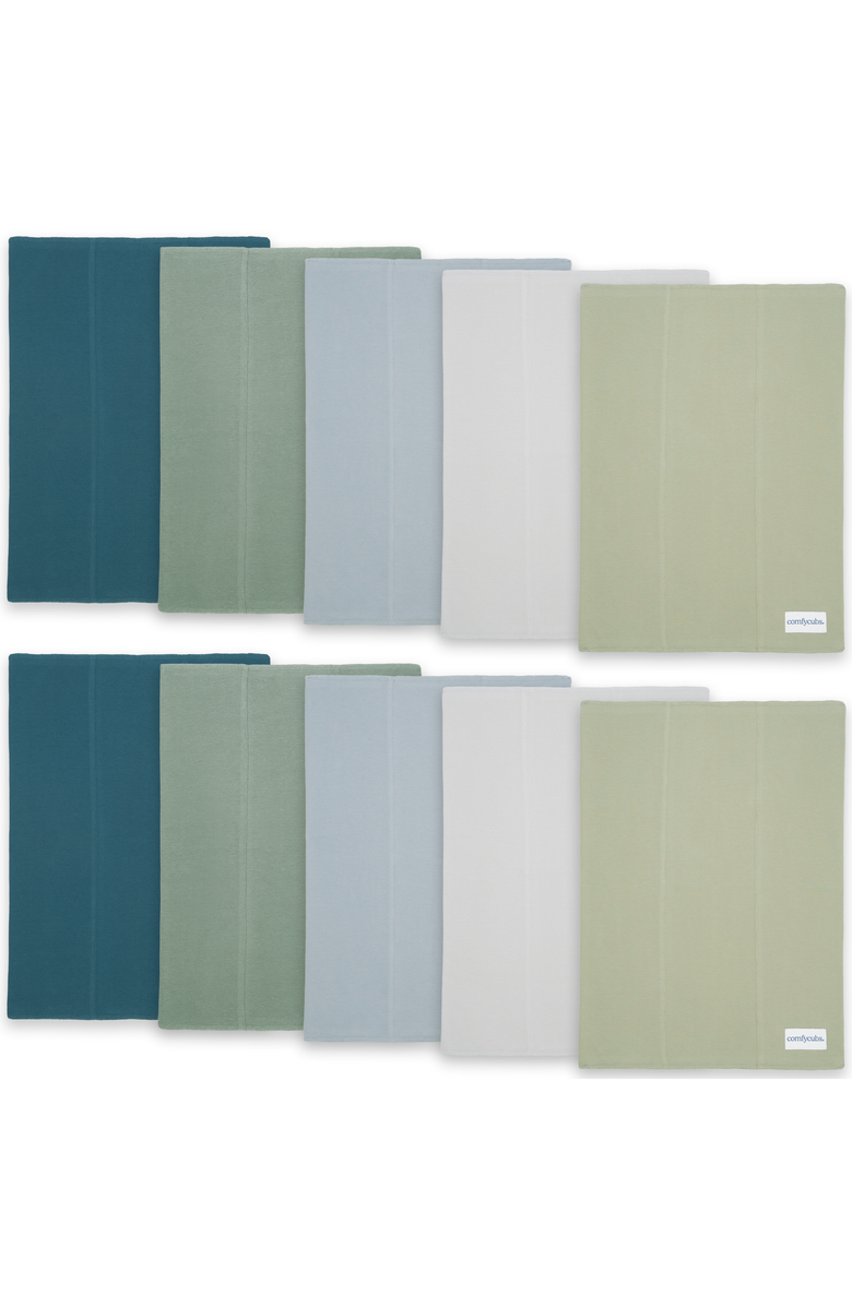 Comfy Cubs Cotton Burp Cloths - Pack of 10, Main, color, Multi Boy