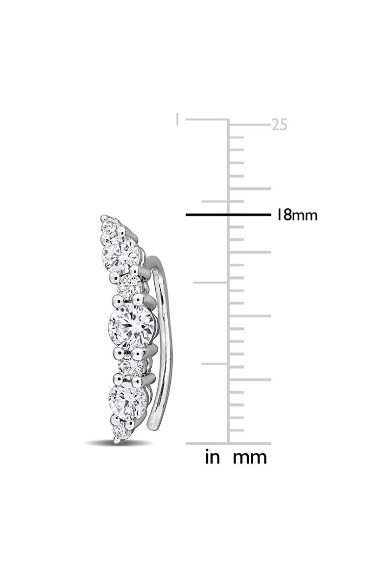 Lab-Grown Diamond Climber Earrings Sterling Silver, Alternate, color, Sterling Silver