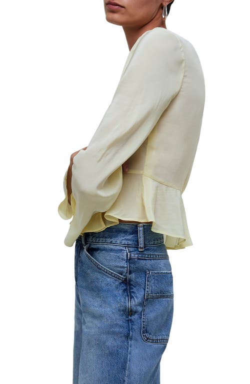 Shop Madewell Bell Sleeve Wrap Top In Candlelight