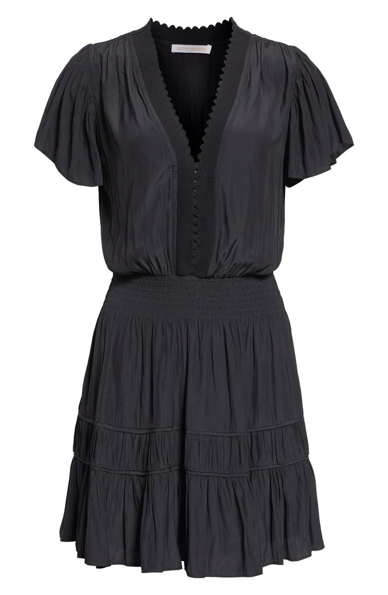 Ramy Brook Irene Short Sleeve Minidress, Alternate, color, Black