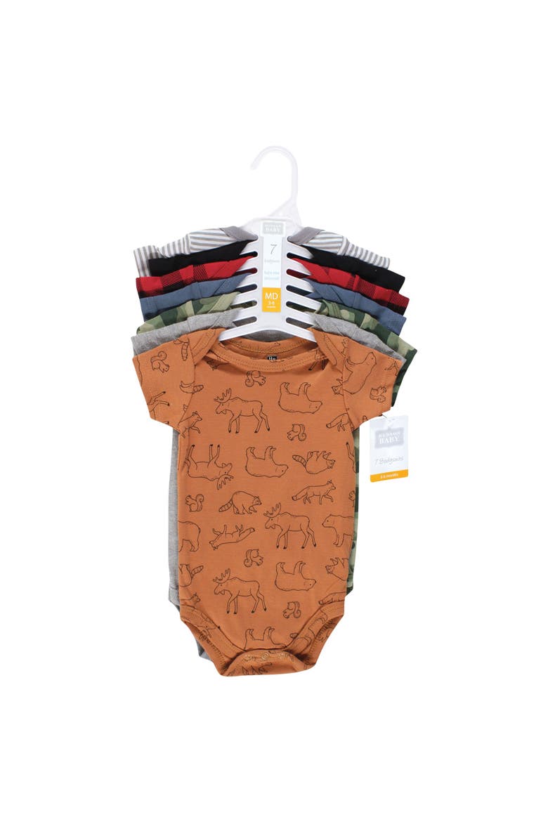 Cotton Bodysuits 7-Pack, Alternate, color, Into The Woods Prints