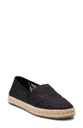 Toms Alpargata Rope Espadrille 2.0 Shoe In Black Crochet