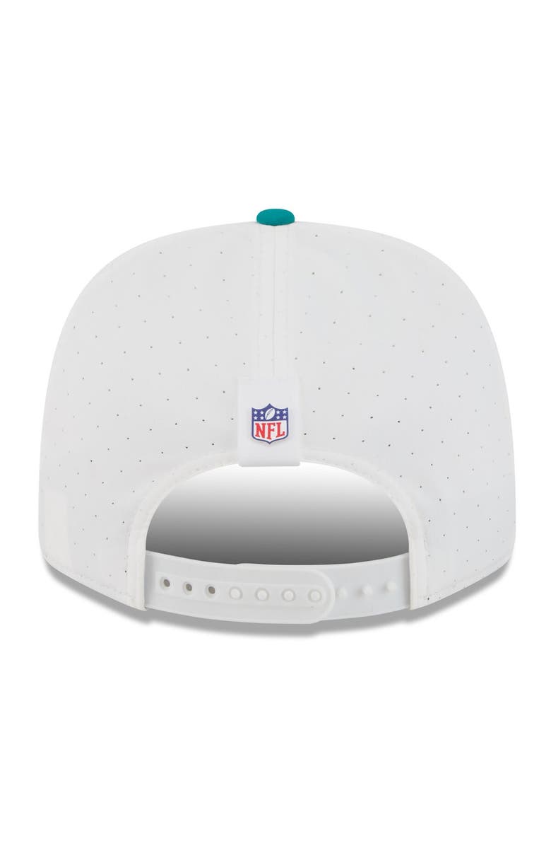 New Era Men's New Era  White/Aqua Miami Dolphins 2025 NFL Training Camp Throwback Logo 9SEVENTY Adjustable Hat, Alternate, color, 