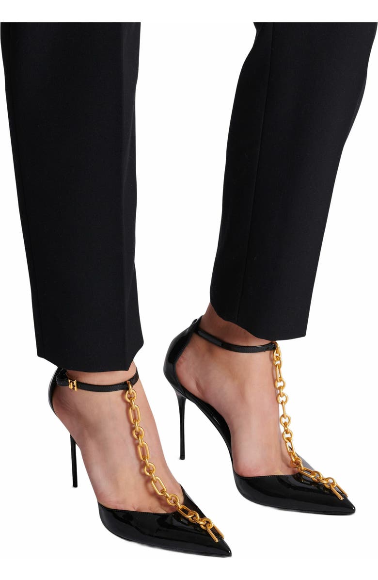 Balmain Sync patent leather stilettos, Alternate, color, Black