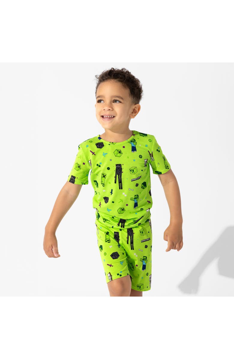 Bellabu Bear Minecraft Mob Squad Kids 2-Piece Short Sleeve & Shorts Pajama Set, Alternate, color, Minecraft Mob Squad