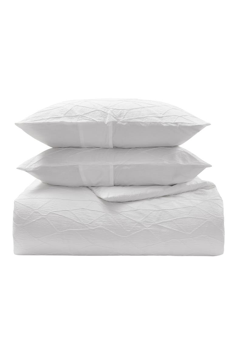 Abstract Crinkle Comforter & Shams Set, Main, color, OFF WHITE