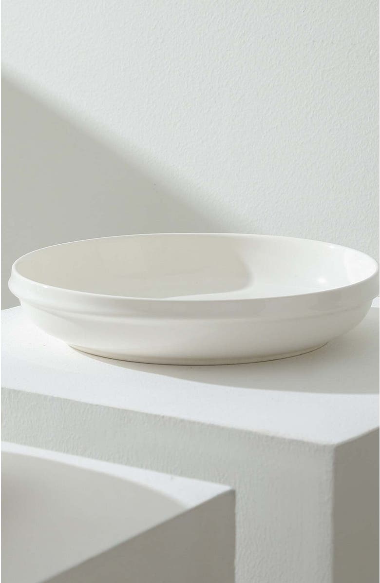 Stone Lain Verso Porcelain 4-Piece Dinner Plate Set, Alternate, color, White