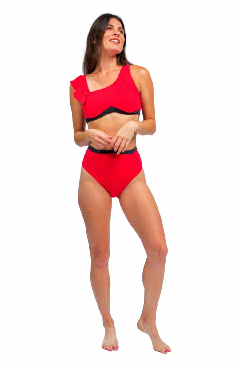 Mary Mercedes Rafaela Contouring Bikini Top, Alternate, color, Red