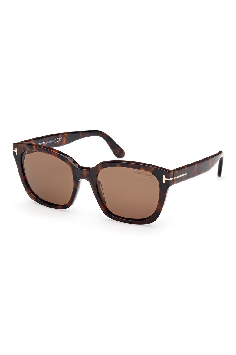 Haylay 53mm Square Sunglasses, Alternate, color, SHINY DARK HAVANA ECO