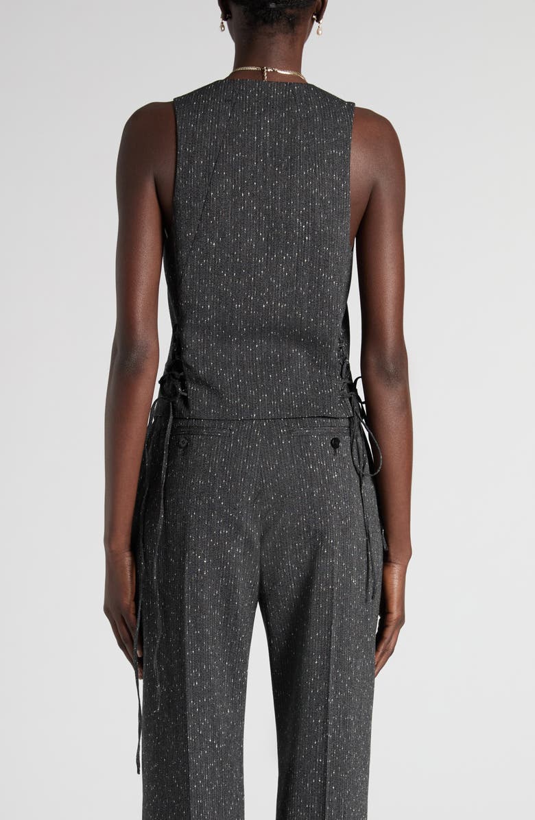McQueen Lace-Up Wool Blend Slub Vest, Alternate, color, Grey