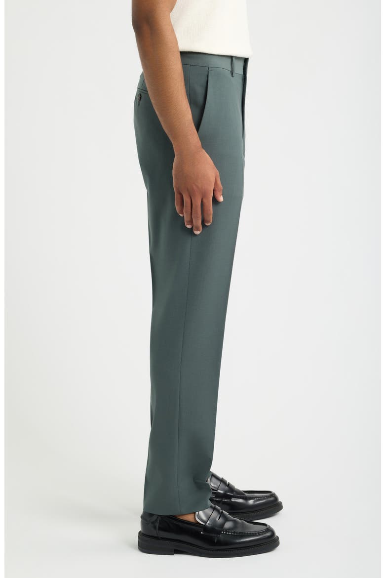 Skinny Fit Pleated Suit Pants, Alternate, color, GREEN URBAN