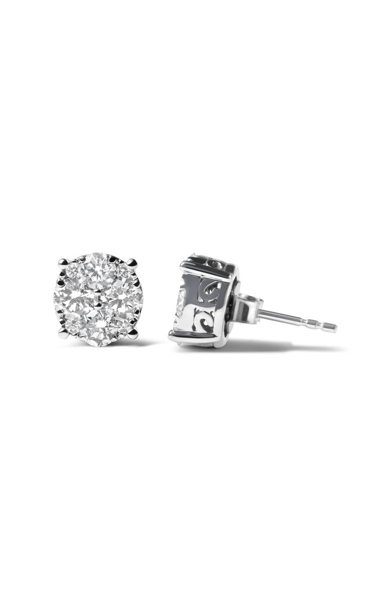 Haus of Brilliance 14K White Gold 2.00 Ct Lab Grown Diamond Cluster Stud Earrings, Alternate, color, White