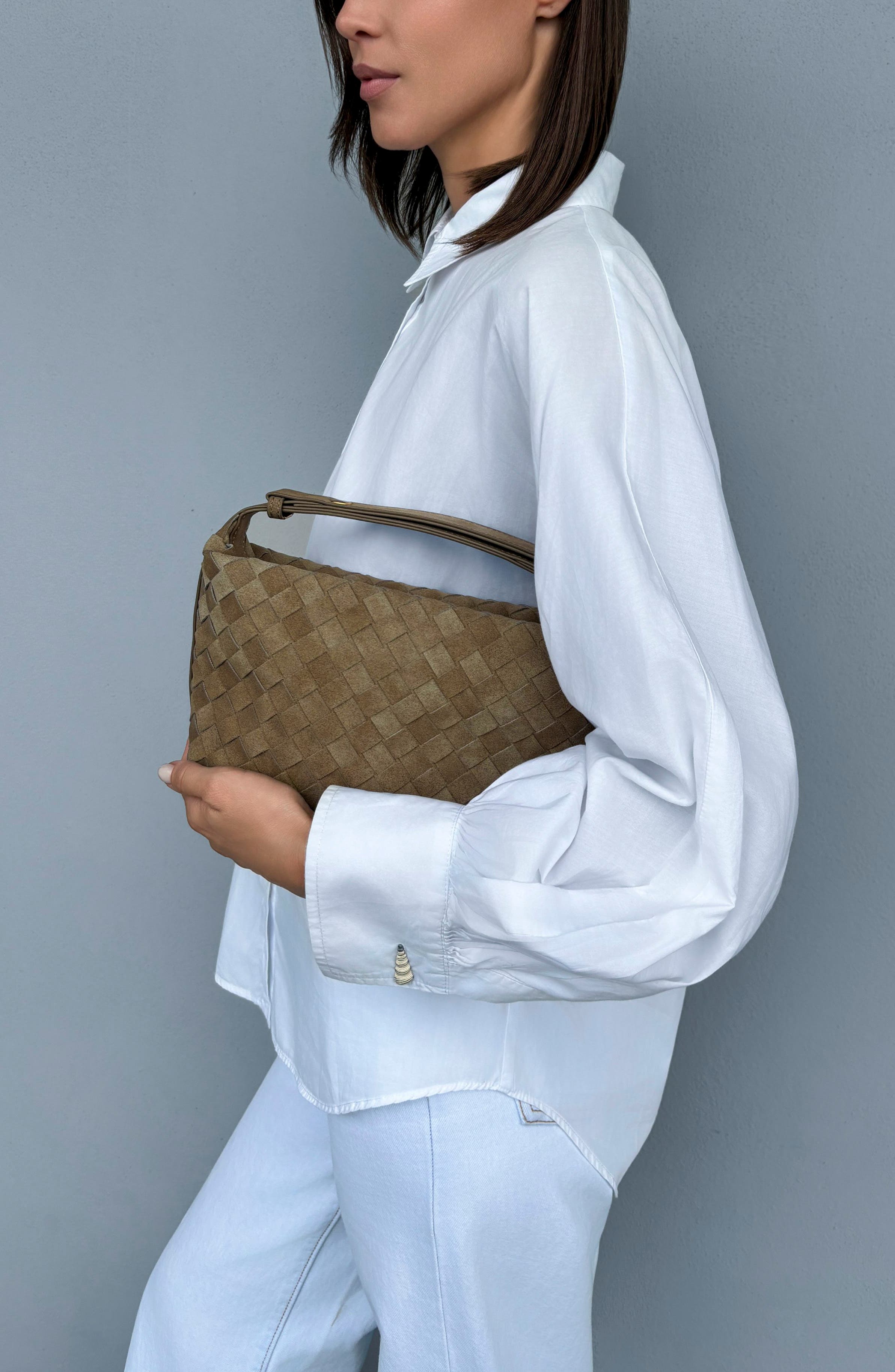 Woven Crescent Bag, Alternate, color, TAN