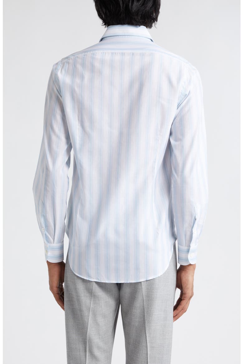 Stripe Cotton & Linen Button-Up Shirt, Alternate, color, BABY BLUE