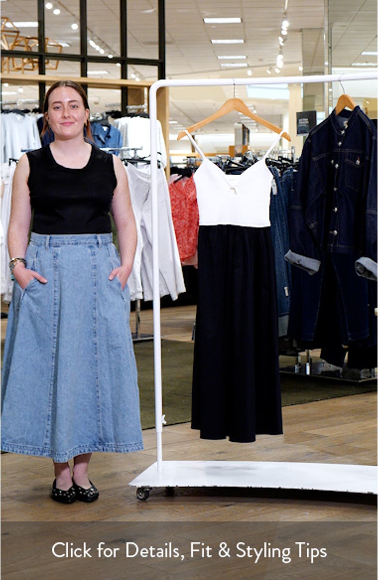 Contrast Mixed Media Midi Dress, sales video thumbnail