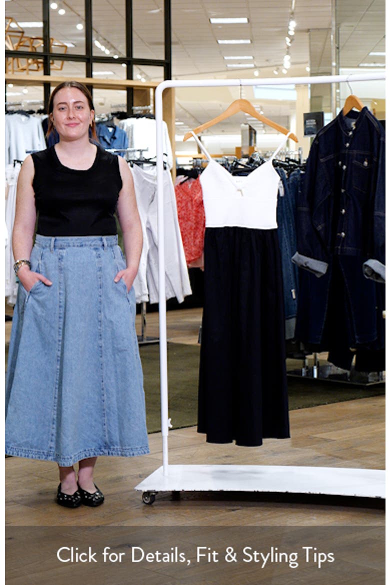 Contrast Mixed Media Midi Dress video