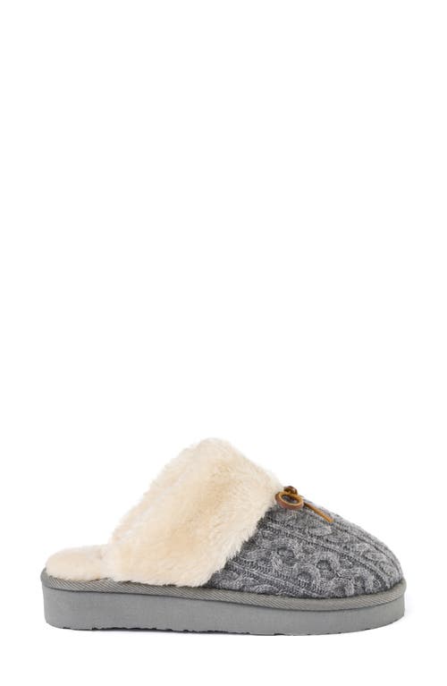 Minnetonka Flurry Faux Fur Trim Scuff Slipper In Gray