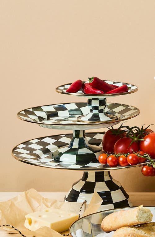 Mackenzie-childs Mackenzie Childs Courtly Check Small Pedestal Platter In Multi