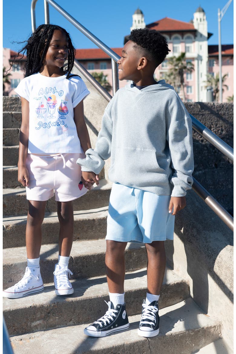 Kids' Thermal Knit Hoodie, Alternate, color, GREY HEATHER