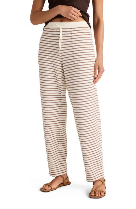 Cotton Blend Textured Barrel Leg Pants