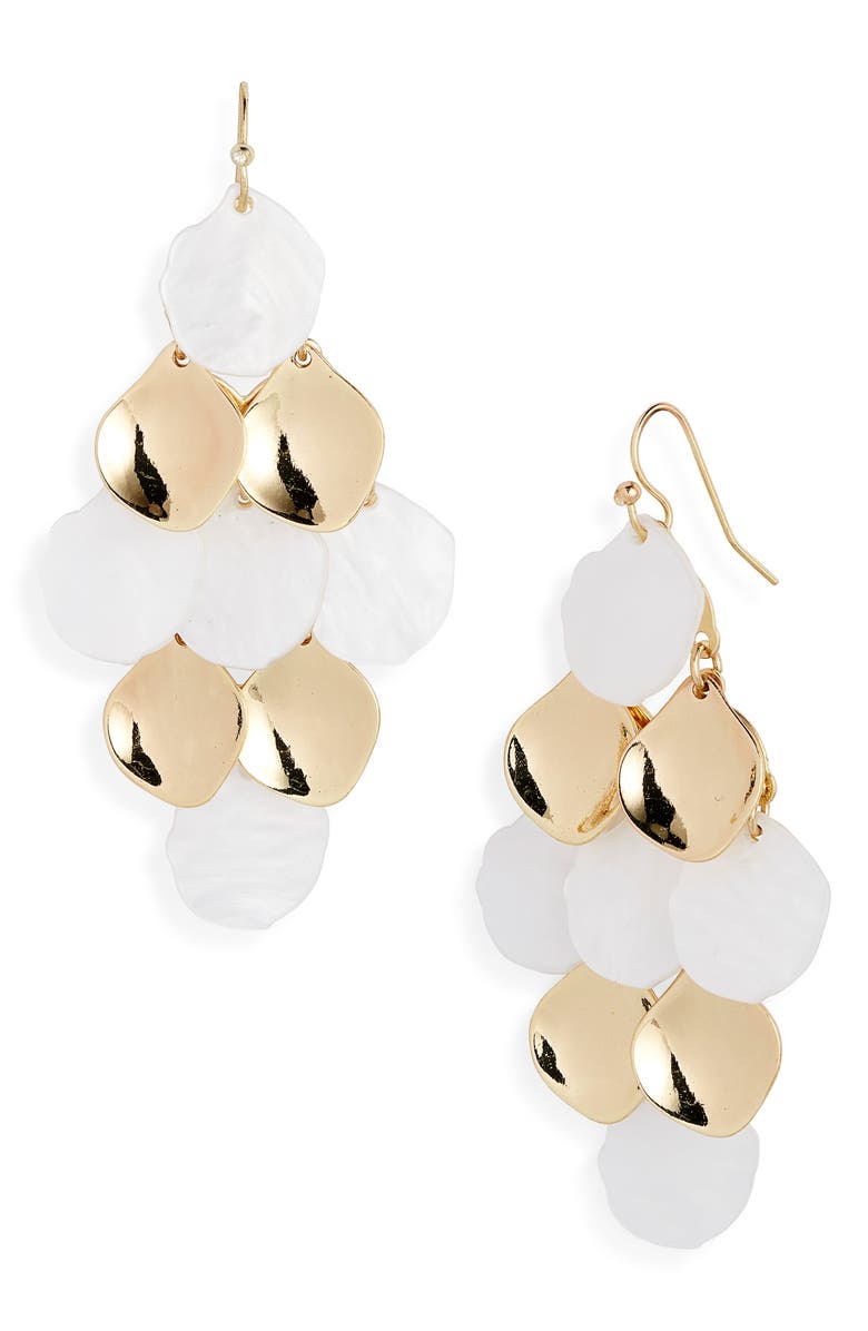 Nordstrom Chandelier Drop Earrings, Main, color, Ivory- Gold
