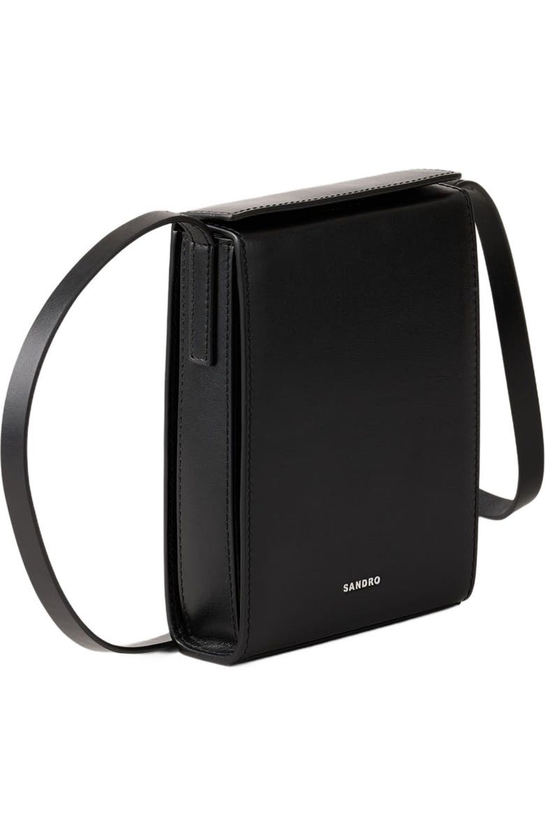 SANDRO Leather shoulder bag, Alternate, color,