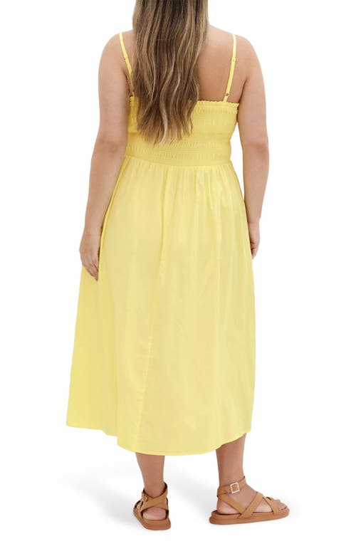 City Chic Jolie Midi Sundress In Lemon