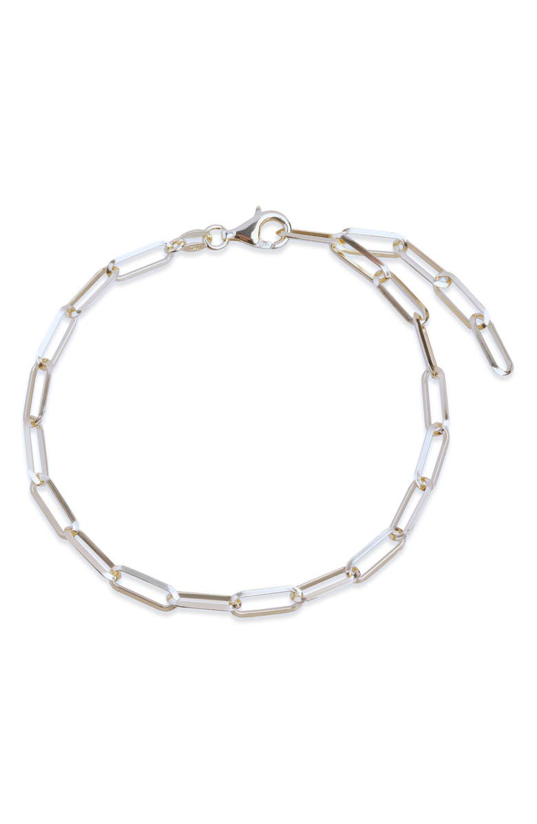 Argento Vivo Sterling Silver Paperclip Bracelet, Main, color, Silver