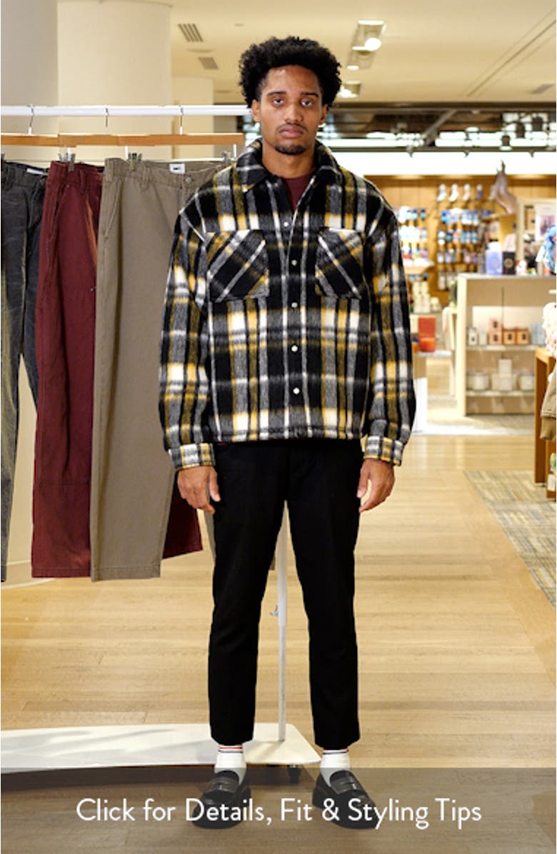 Oversize Plaid Faux Fur Magnetic Snap Shirt Jacket, sales video thumbnail