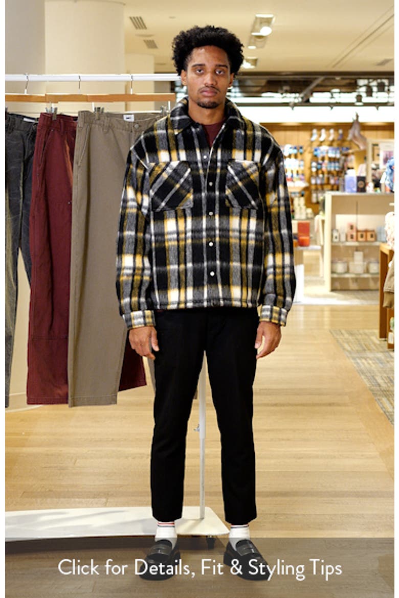 Oversize Plaid Faux Fur Magnetic Snap Shirt Jacket video