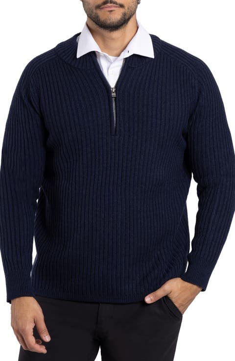 Rib Quarter Zip Sweater
