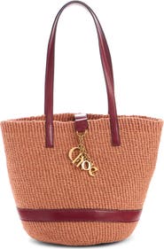 Chloé Charms Woven Straw Tote