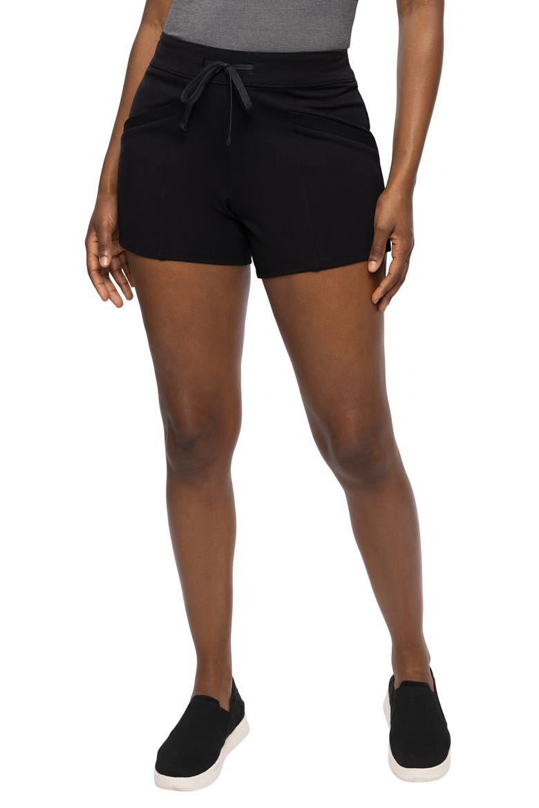 Friday Ponte Shorts, Main, color, BLACK