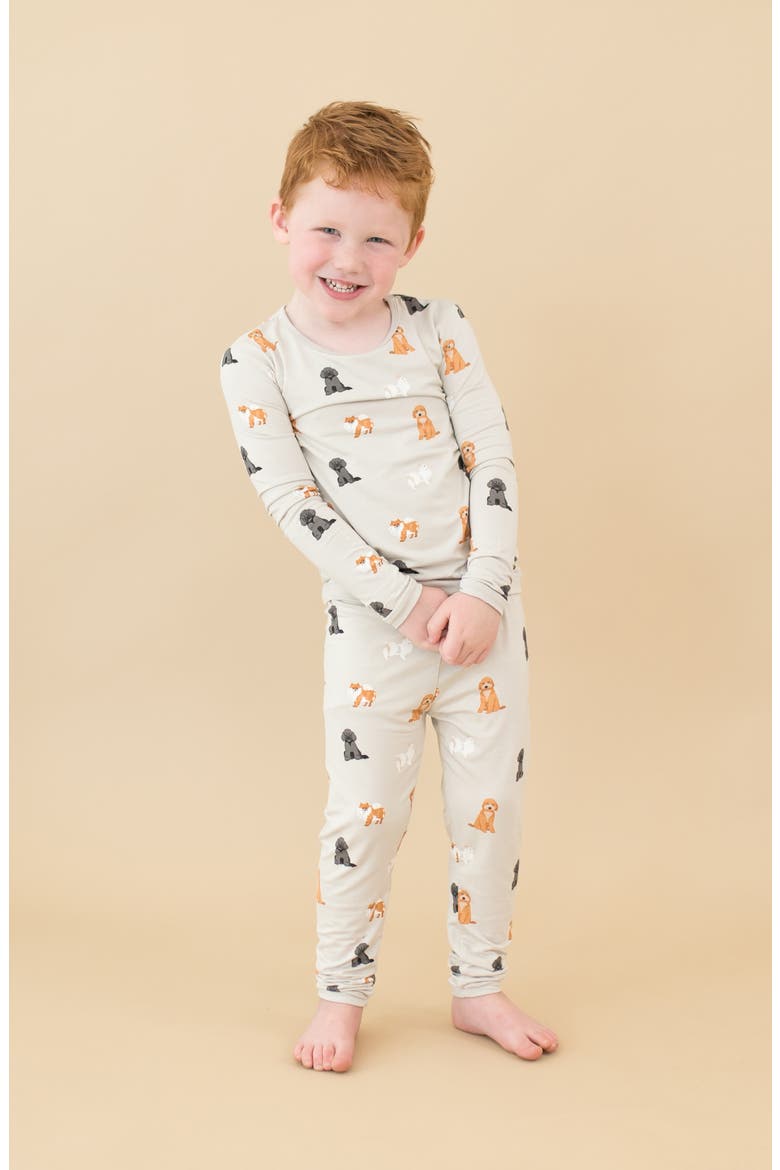 Kids' Print Fitted Two-Piece Pajamas, Alternate, color, FLUFFY DOG
