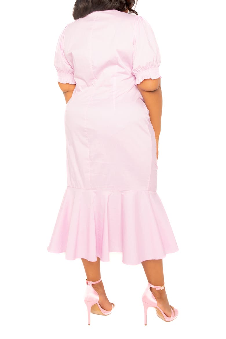 Ruched Fishtail Midi Dress, Alternate, color, VIOLET