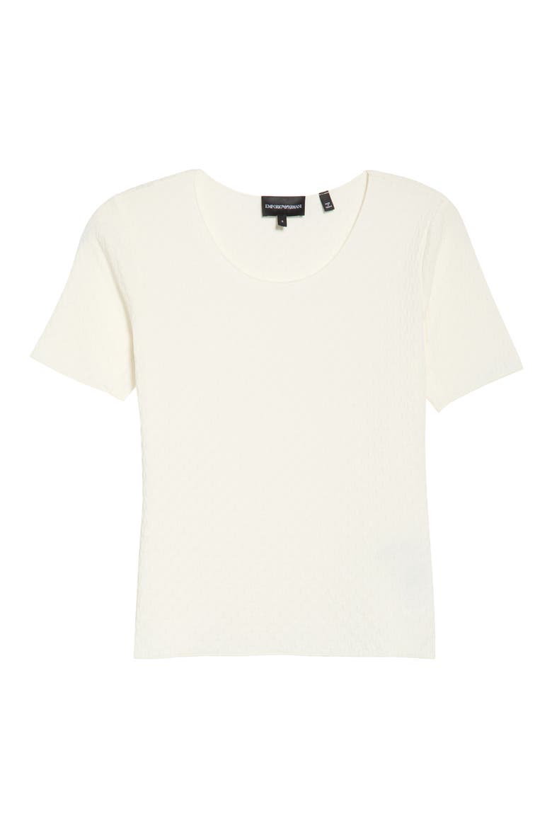 Jacquard Knit Top, Alternate, color, SOLID WHITE