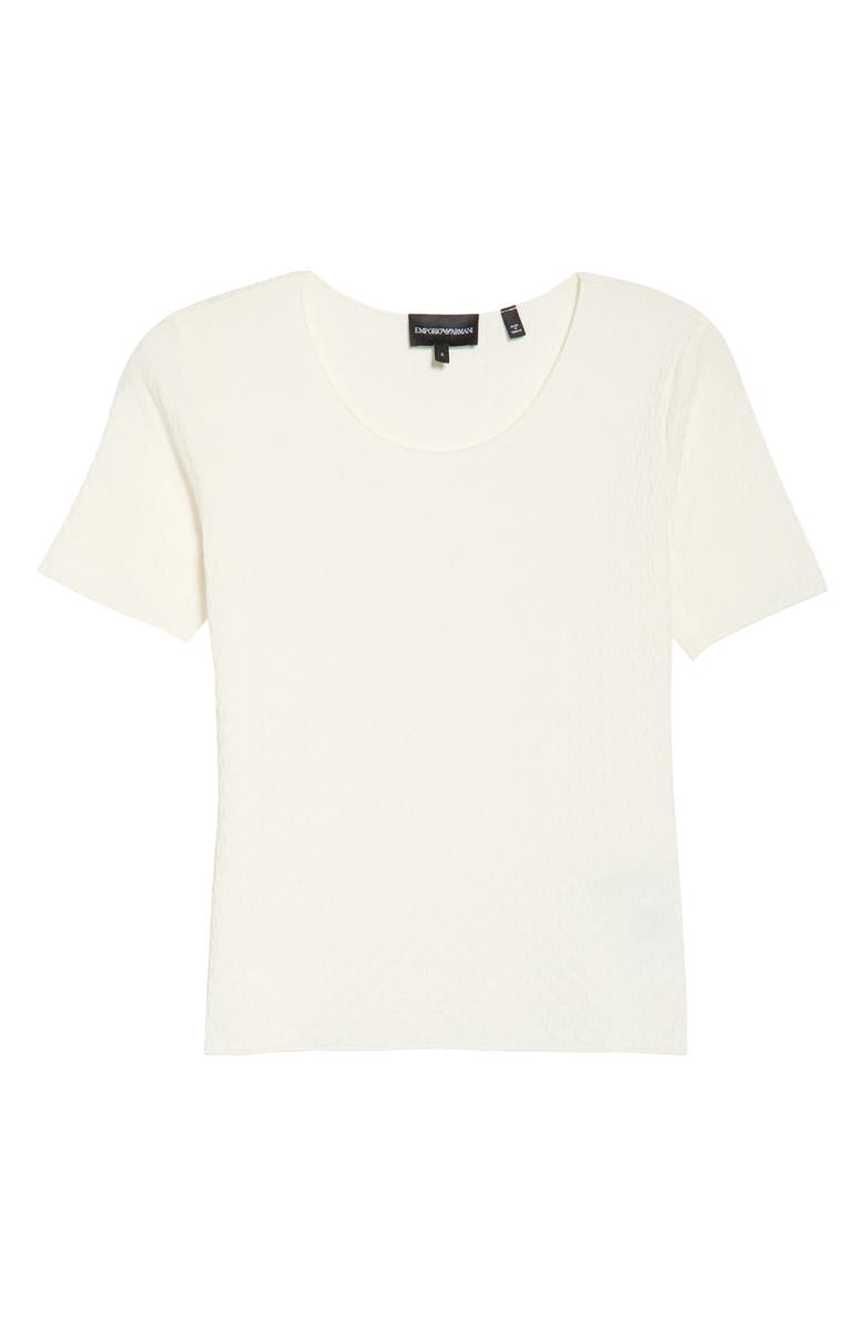 Emporio Armani Jacquard Knit Top, Main, color, Solid White