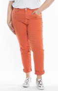 SLINK Jeans High Waist Roll Hem Boyfriend Jeans