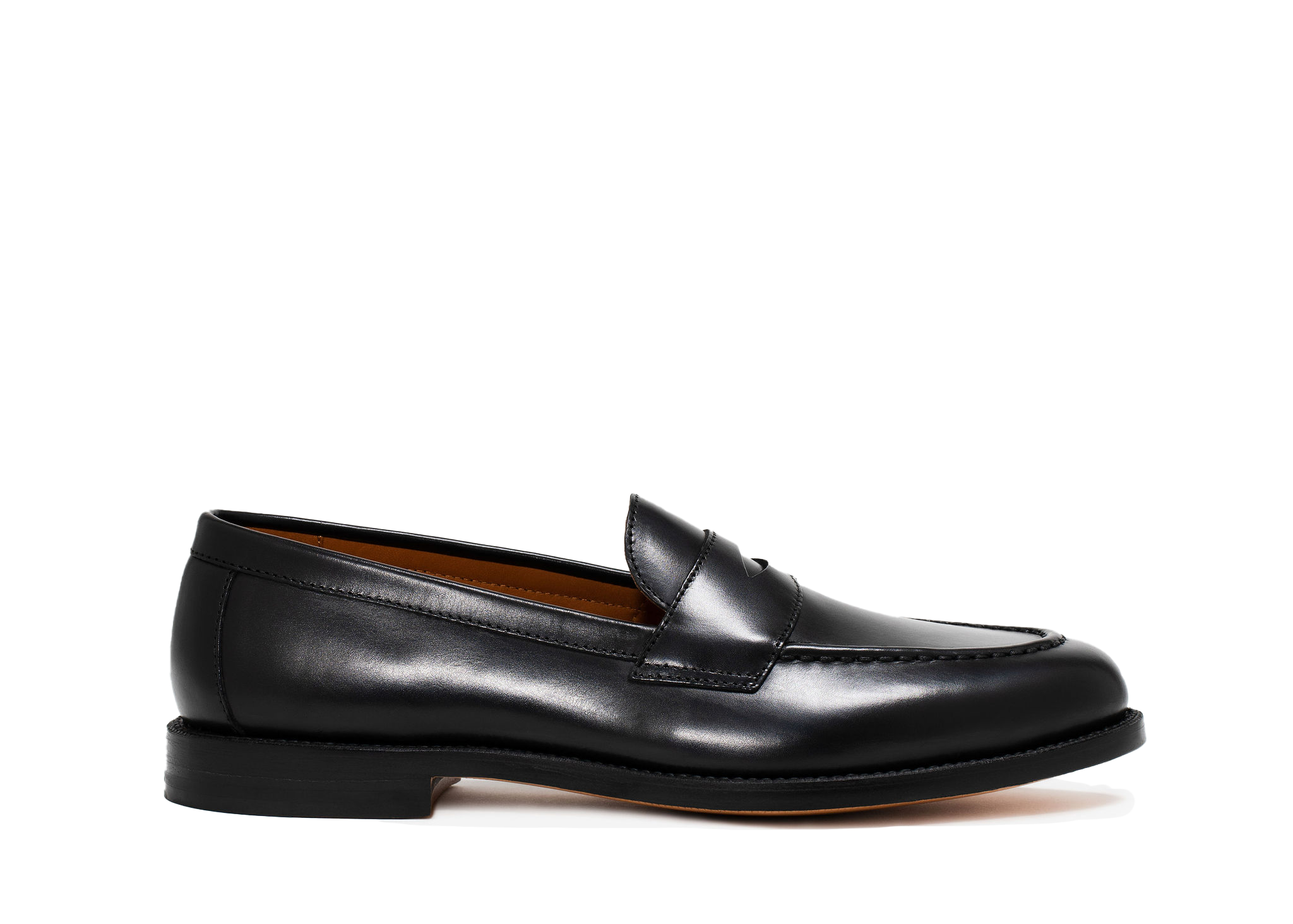 Grant Stone Traveler Penny Loafer, Main, color, Black Calf