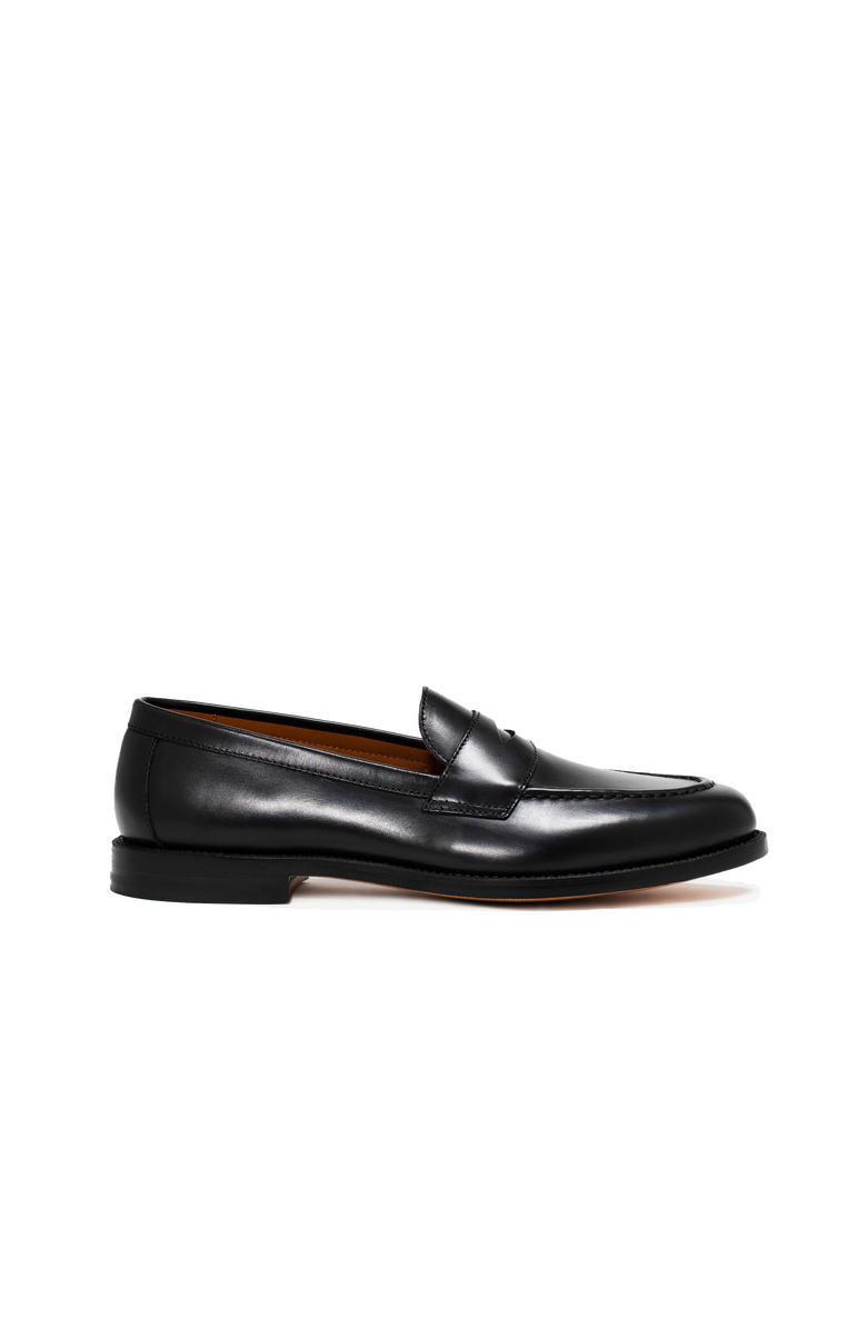 Grant Stone Traveler Penny Loafer, Main, color, Black Calf